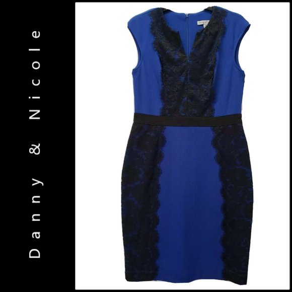 Danny & Nicole Women Sleeveless Sheath Dress Blue
